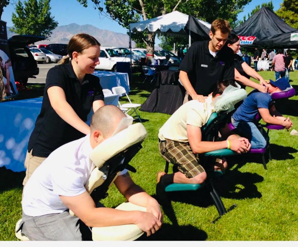 Wellness station at a corporate event or festival